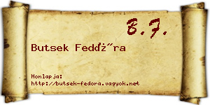 Butsek Fedóra névjegykártya